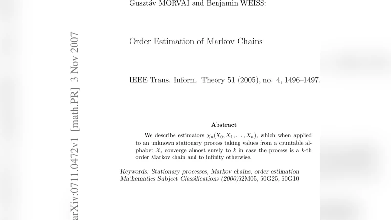 Order estimation of Markov chains