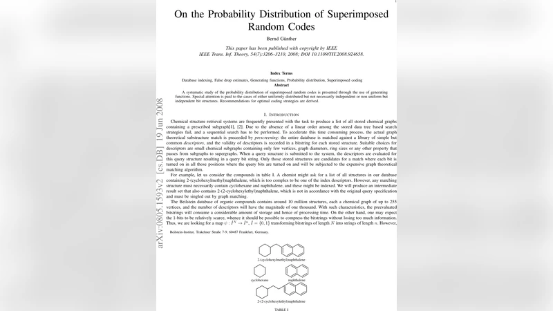 On the Probability Distribution of Superimposed Random Codes
