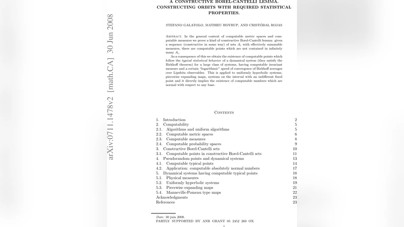 A constructive Borel-Cantelli Lemma. Constructing orbits with required   statistical properties