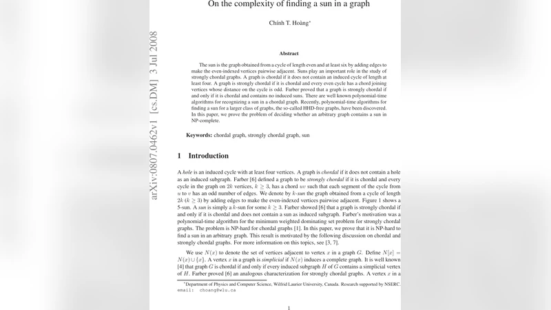 On the complexity of finding a sun in a graph