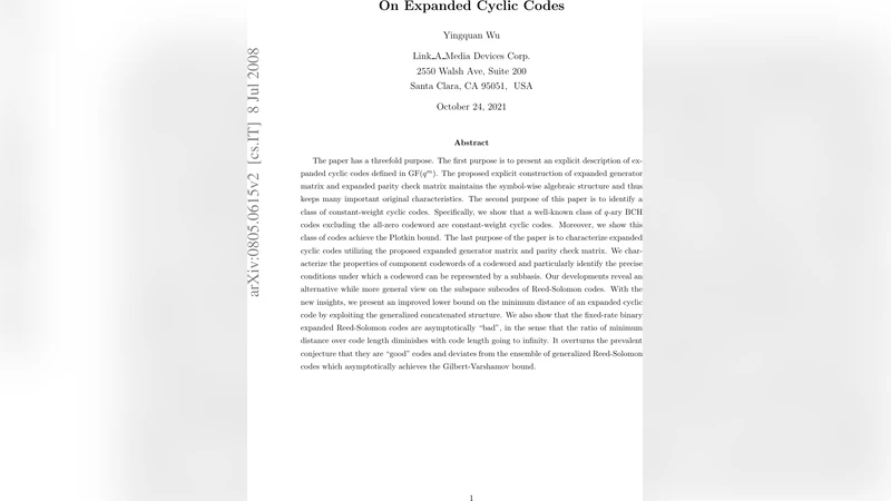 On Expanded Cyclic Codes
