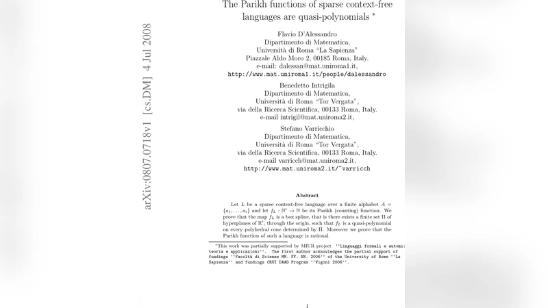 The Parikh functions of sparse context-free languages are   quasi-polynomials