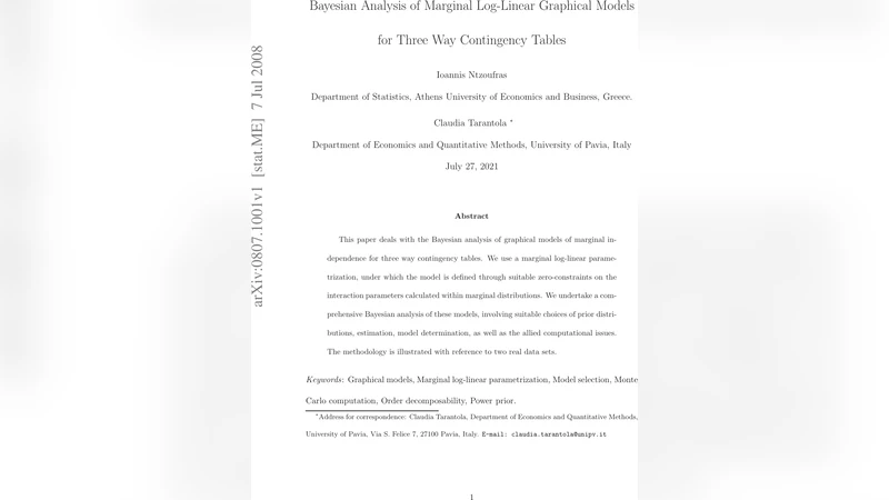 Bayesian Analysis of Marginal Log-Linear Graphical Models for Three Way   Contingency Tables