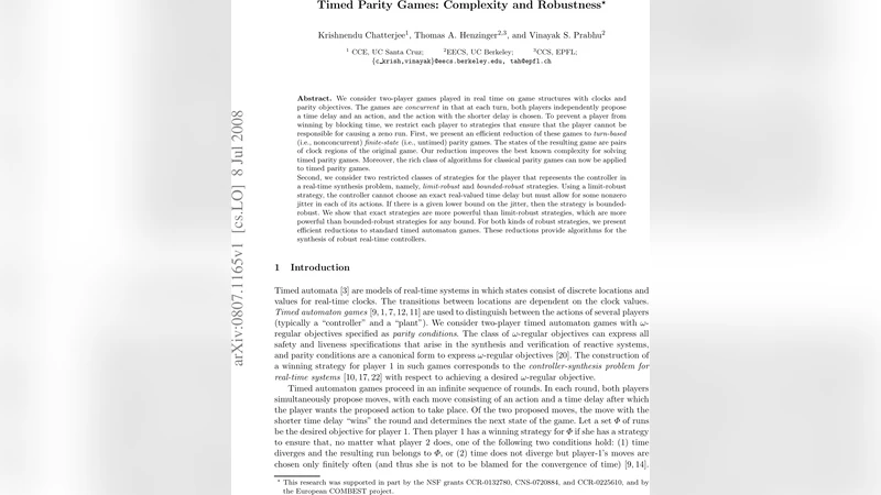 Timed Parity Games: Complexity and Robustness