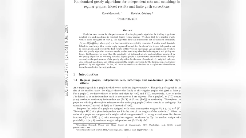 Randomized greedy algorithms for independent sets and matchings in   regular graphs: Exact results and finite girth corrections