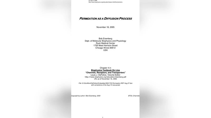 Permeation as a Diffusion Process