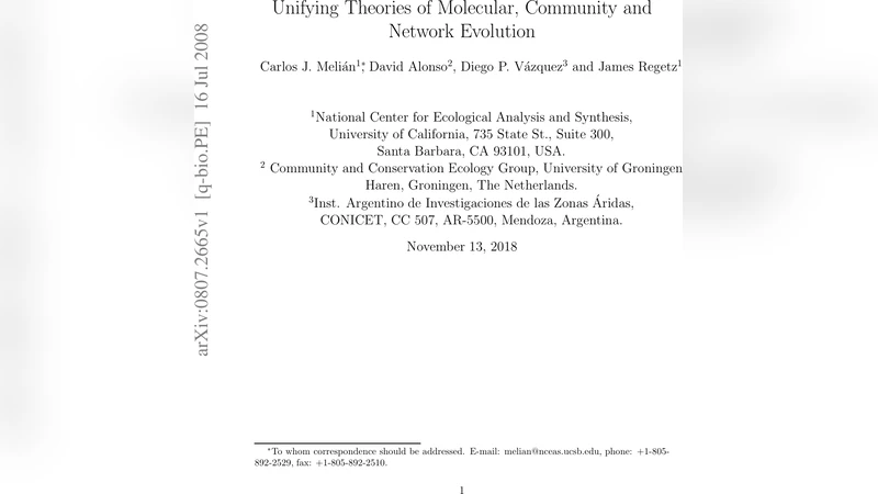 Unifying Theories of Molecular, Community and Network Evolution