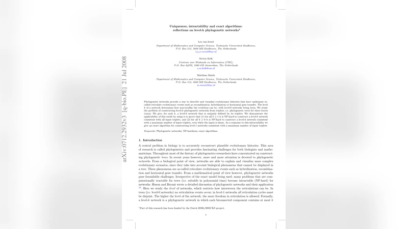 Uniqueness, intractability and exact algorithms: reflections on level-k   phylogenetic networks