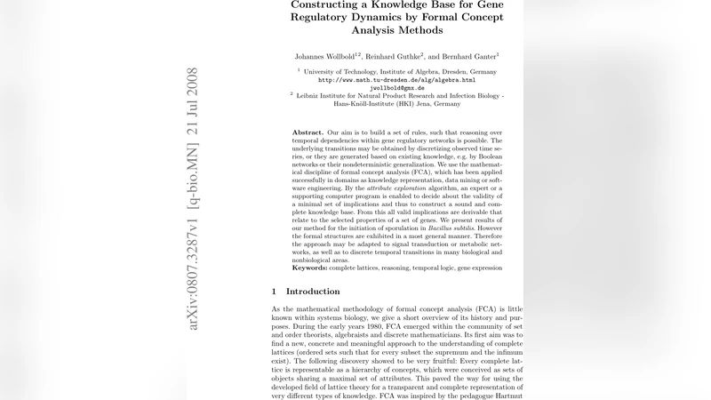 Constructing a Knowledge Base for Gene Regulatory Dynamics by Formal   Concept Analysis Methods