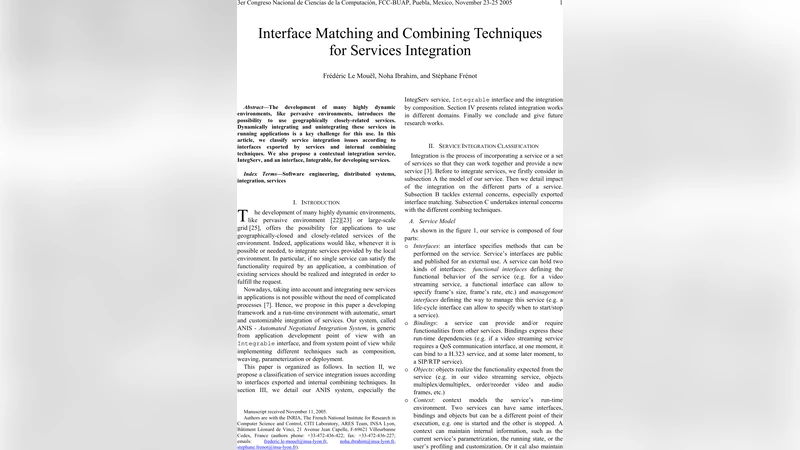 Interface Matching and Combining Techniques for Services Integration