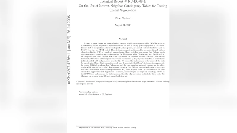 On the Use of Nearest Neighbor Contingency Tables for Testing Spatial   Segregation