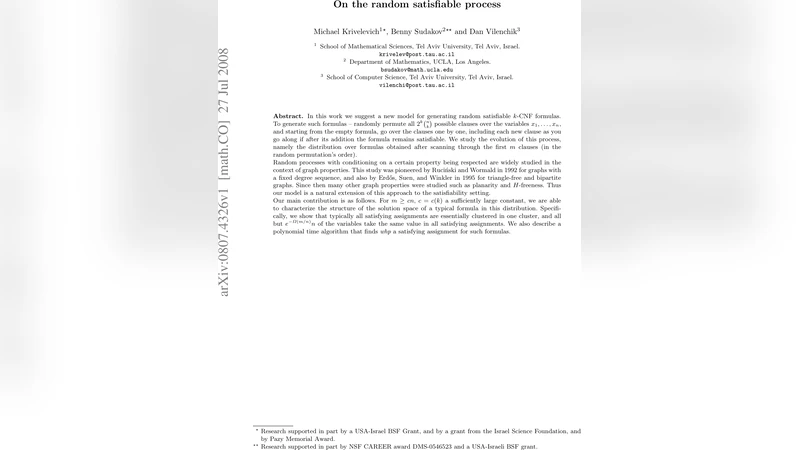 On the random satisfiable process