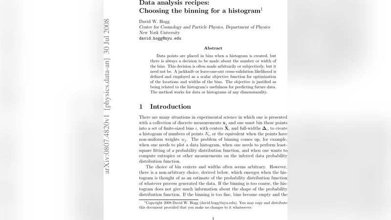 Data analysis recipes: Choosing the binning for a histogram