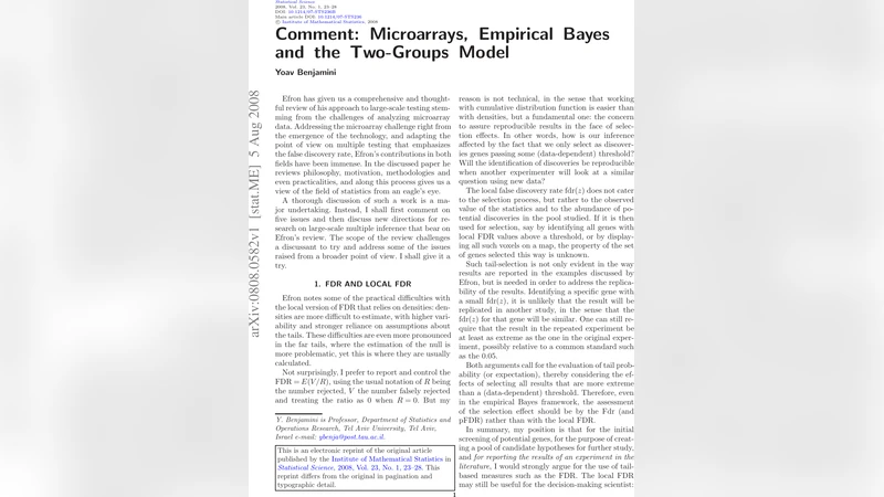 Comment: Microarrays, Empirical Bayes and the Two-Groups Model