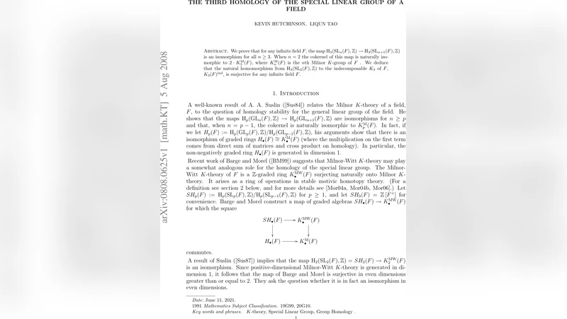 The third homology of the special linear group of a field