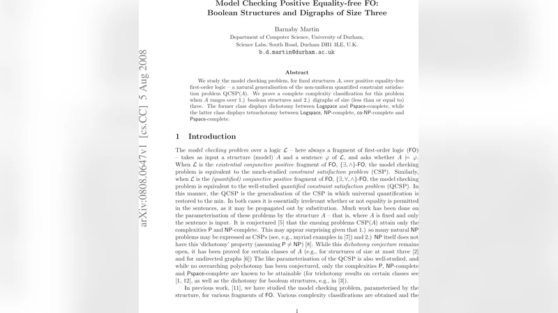 Model Checking Positive Equality-free FO: Boolean Structures and   Digraphs of Size Three