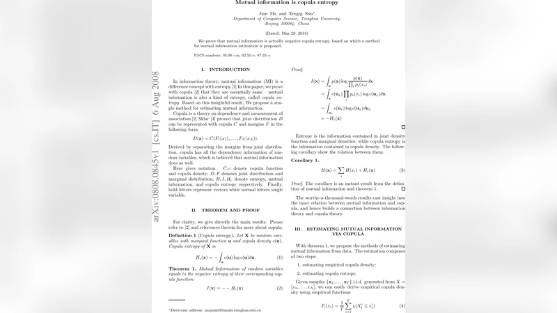 Mutual information is copula entropy