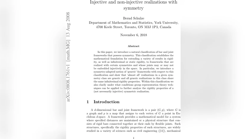 Injective and non-injective realizations with symmetry