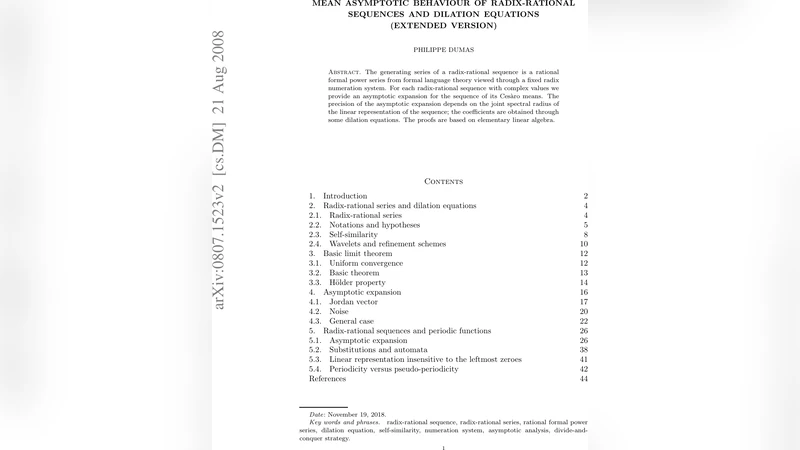 Mean asymptotic behaviour of radix-rational sequences and dilation   equations (Extended version)