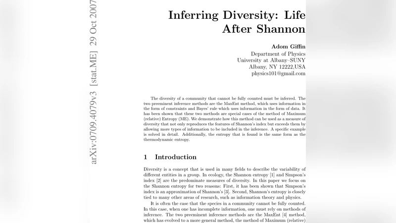 Inferring Diversity: Life After Shannon