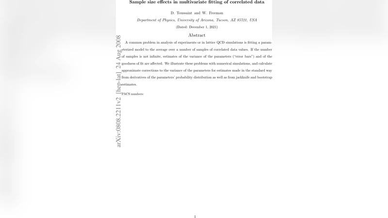 Sample size effects in multivariate fitting of correlated data