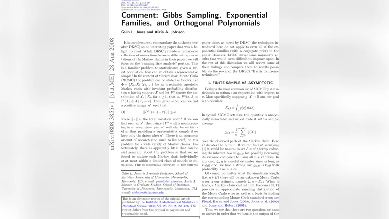 Comment: Gibbs Sampling, Exponential Families, and Orthogonal   Polynomials