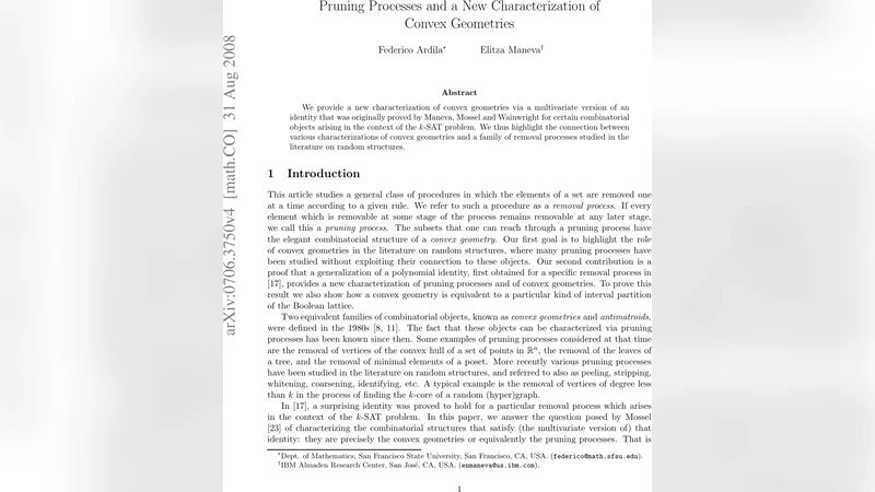 Pruning Processes and a New Characterization of Convex Geometries