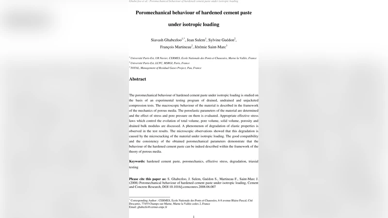 Poromechanical behaviour of hardened cement paste under isotropic   loading