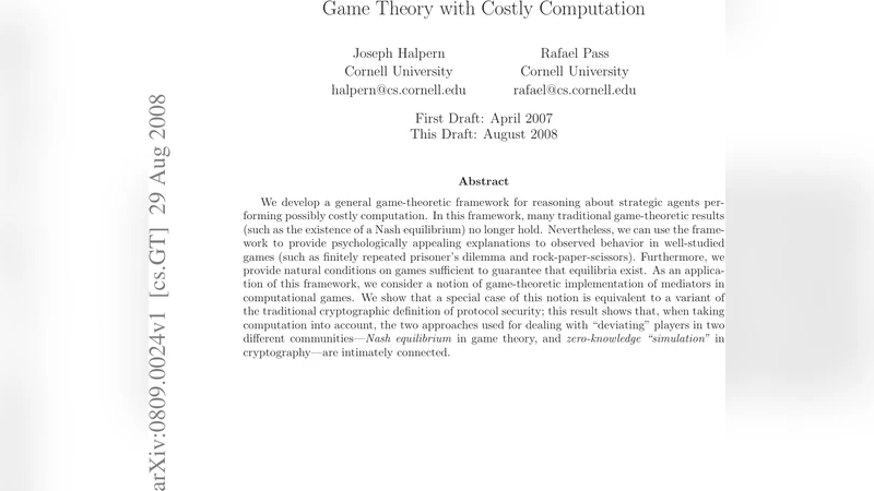 Game Theory with Costly Computation