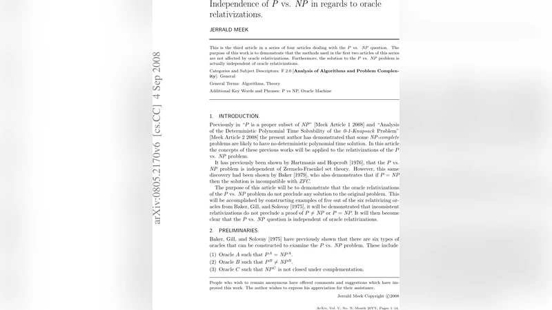 Independence of P vs. NP in regards to oracle relativizations