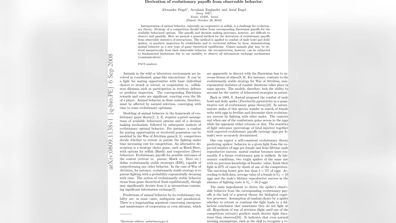 Derivation of evolutionary payoffs from observable behavior