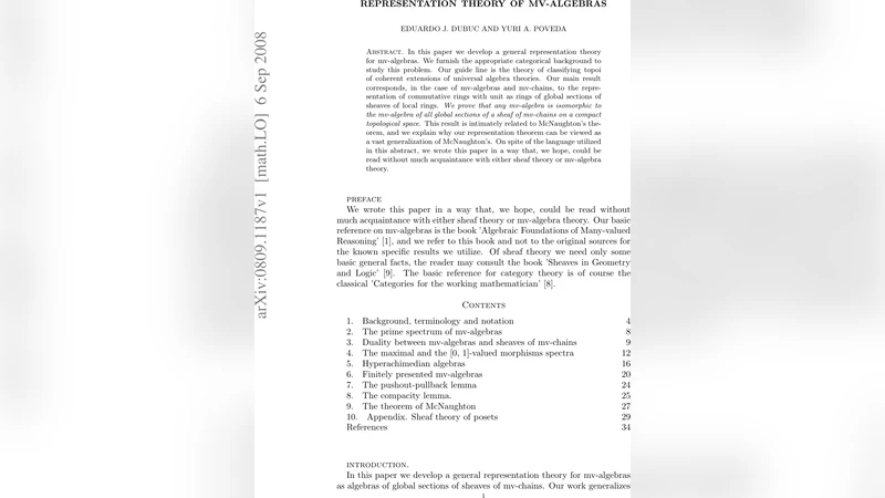 Representation theory of mv-algebras