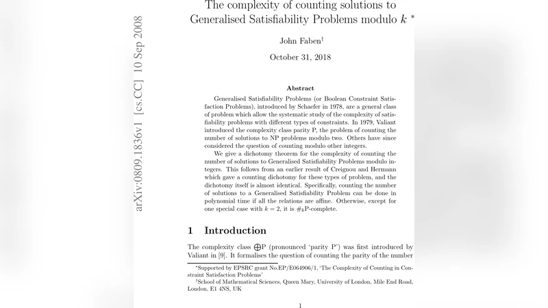 The complexity of counting solutions to Generalised Satisfiability   Problems modulo k