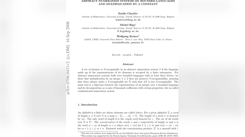 Abstract numeration systems on bounded languages and multiplication by a   constant