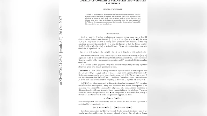 Operads of compatible structures and weighted partitions