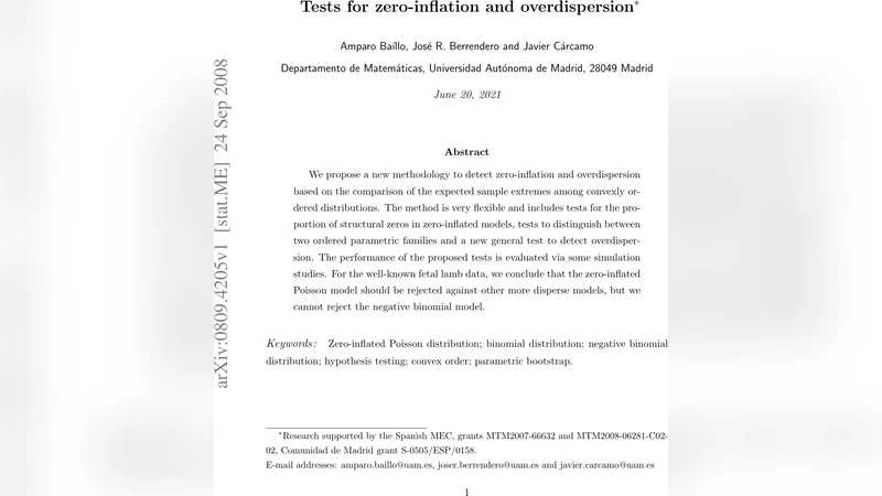 Tests for zero-inflation and overdispersion