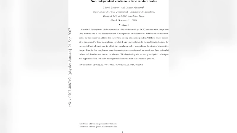 Non-independent continuous time random walks