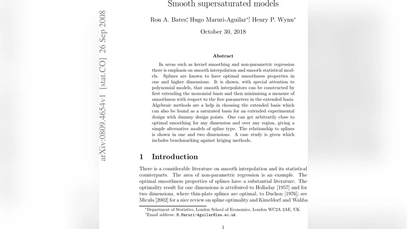 Smooth supersaturated models