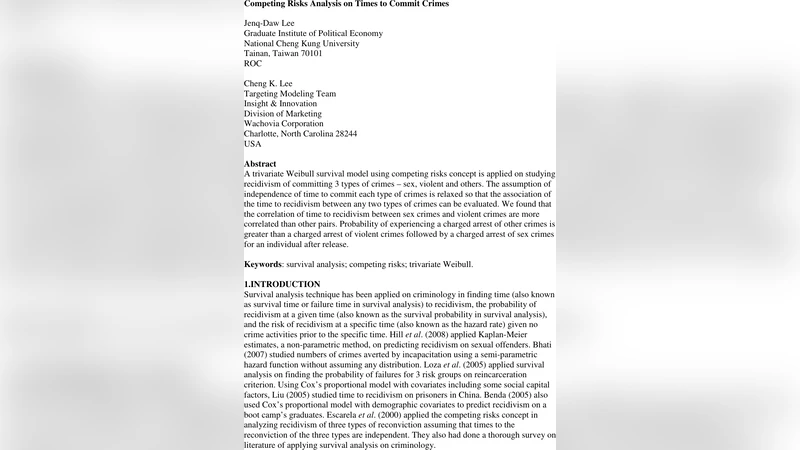 Competing Risks Analysis on Times to Commit Crimes