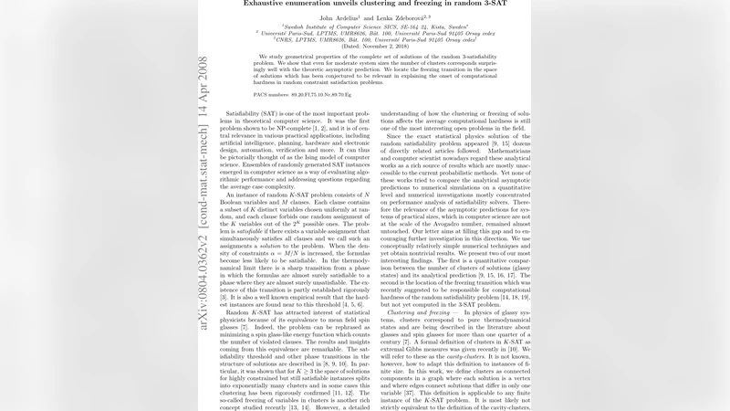 Exhaustive enumeration unveils clustering and freezing in random 3-SAT
