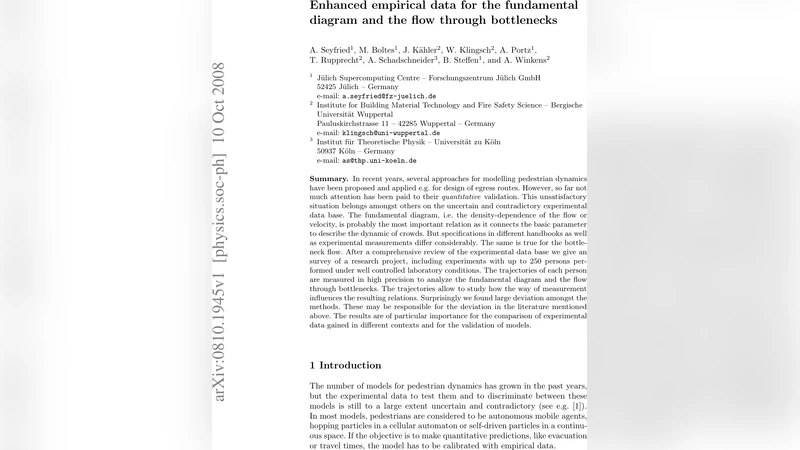 Enhanced empirical data for the fundamental diagram and the flow through   bottlenecks