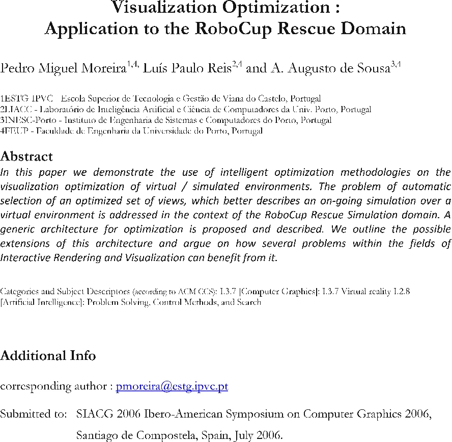 Visualization Optimization : Application to the RoboCup Rescue Domain