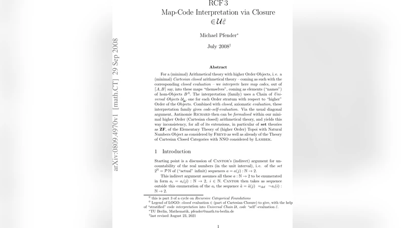 RCF3: Map-Code Interpretation via Closure