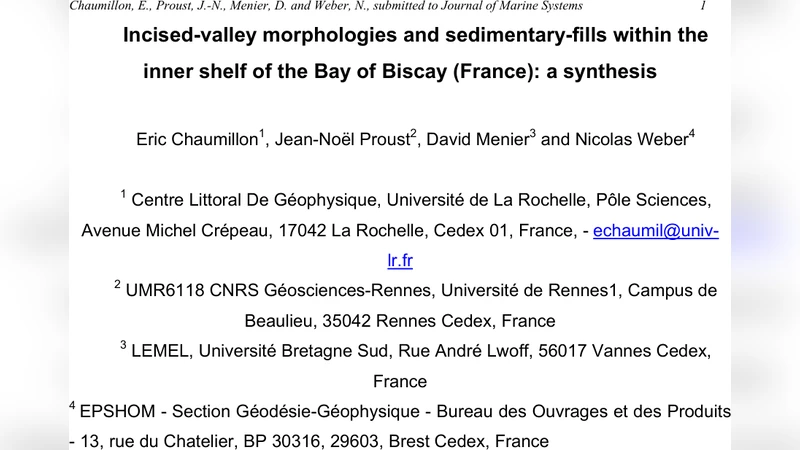 Incised-valley morphologies and sedimentary-fills within the inner shelf   of the northern Bay of Biscay