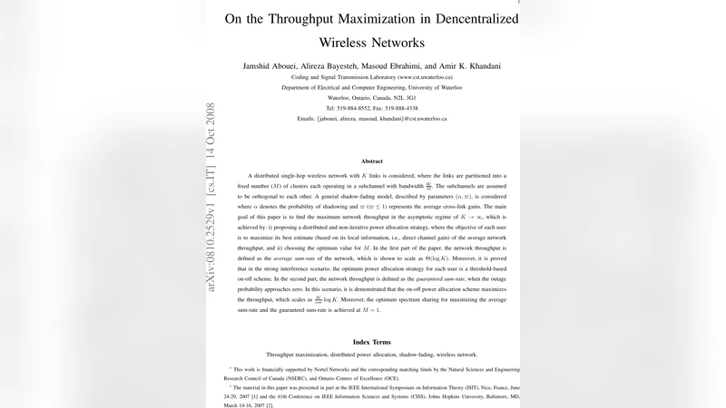 On the Throughput Maximization in Dencentralized Wireless Networks