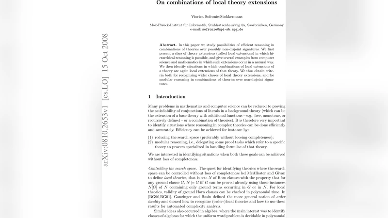 On combinations of local theory extensions
