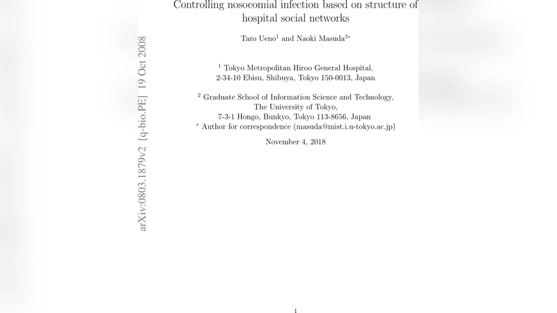 Controlling nosocomial infection based on structure of hospital social   networks