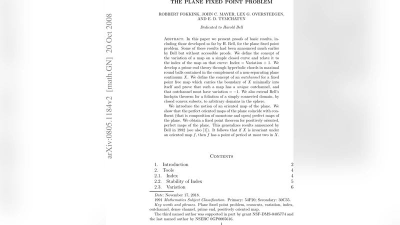 The plane fixed point problem