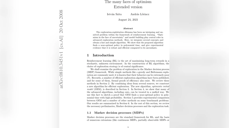 The many faces of optimism - Extended version