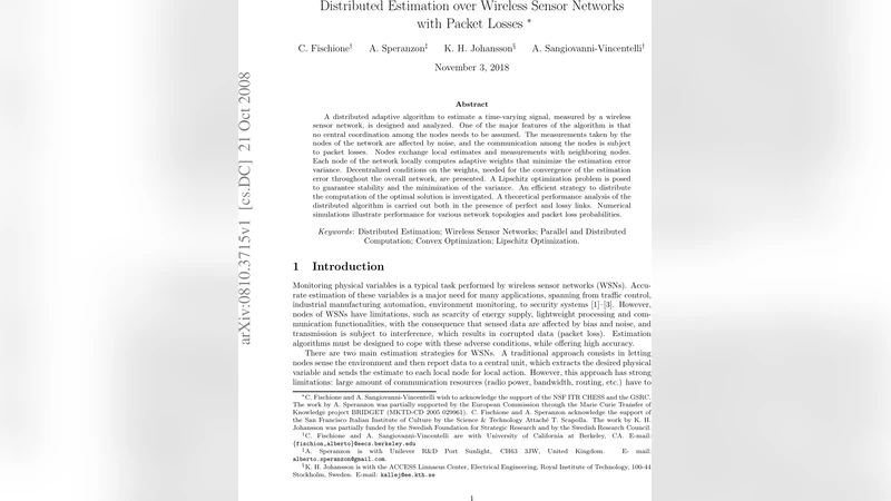 Distributed Estimation over Wireless Sensor Networks with Packet Losses